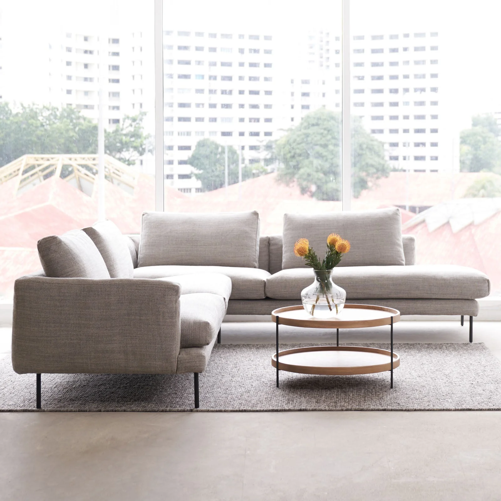 User-Friendly Opia Fabric L-Shape Sofa Storm 310cm Trusted