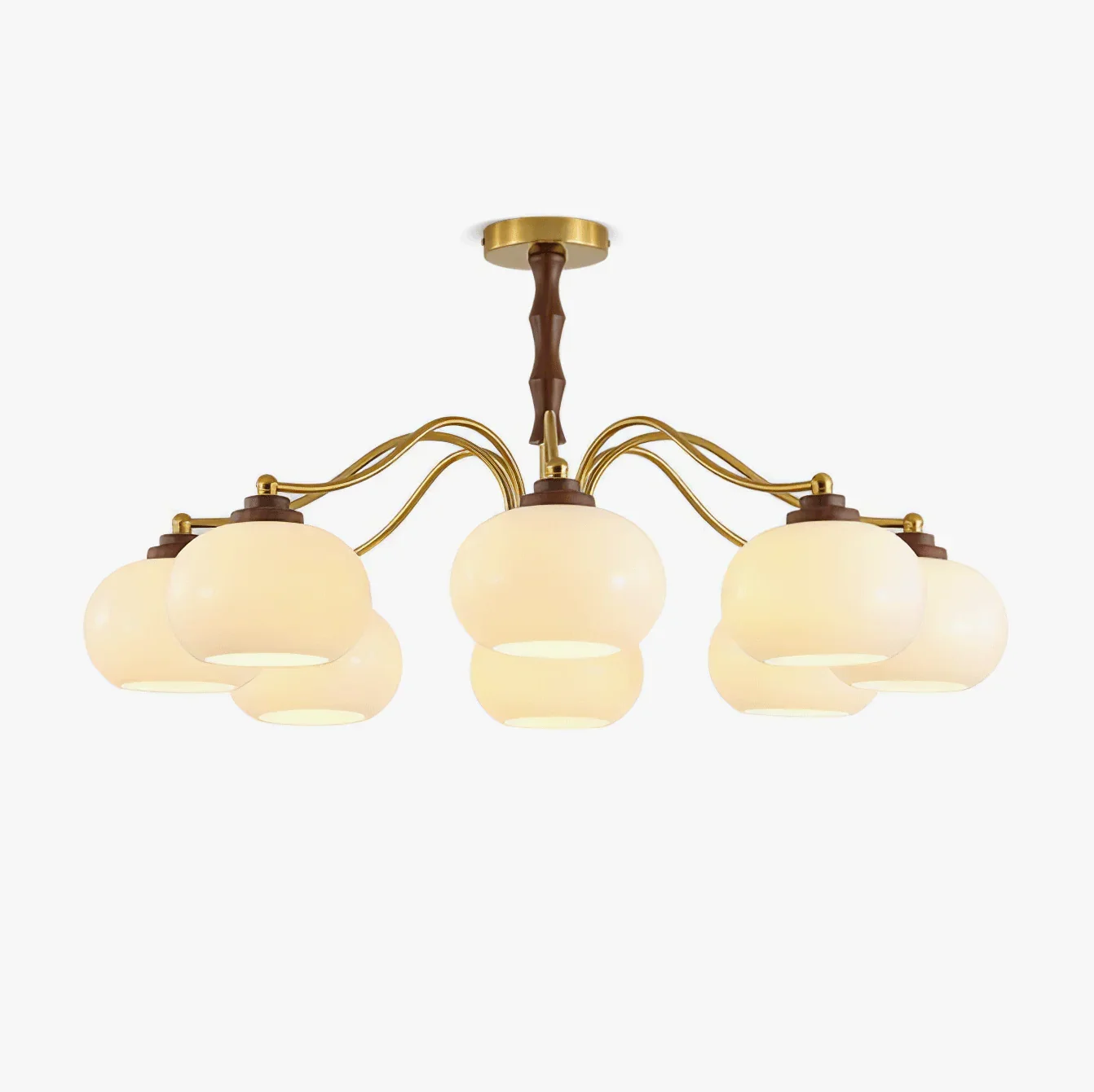 Fine Art Deco Persimmon Chandelier Top-Quality