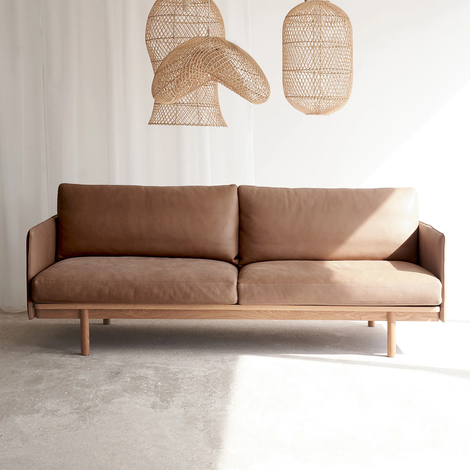 Safe Pensive 2 2.5 3.5 Seater Leather Sofa Pecan Original Design