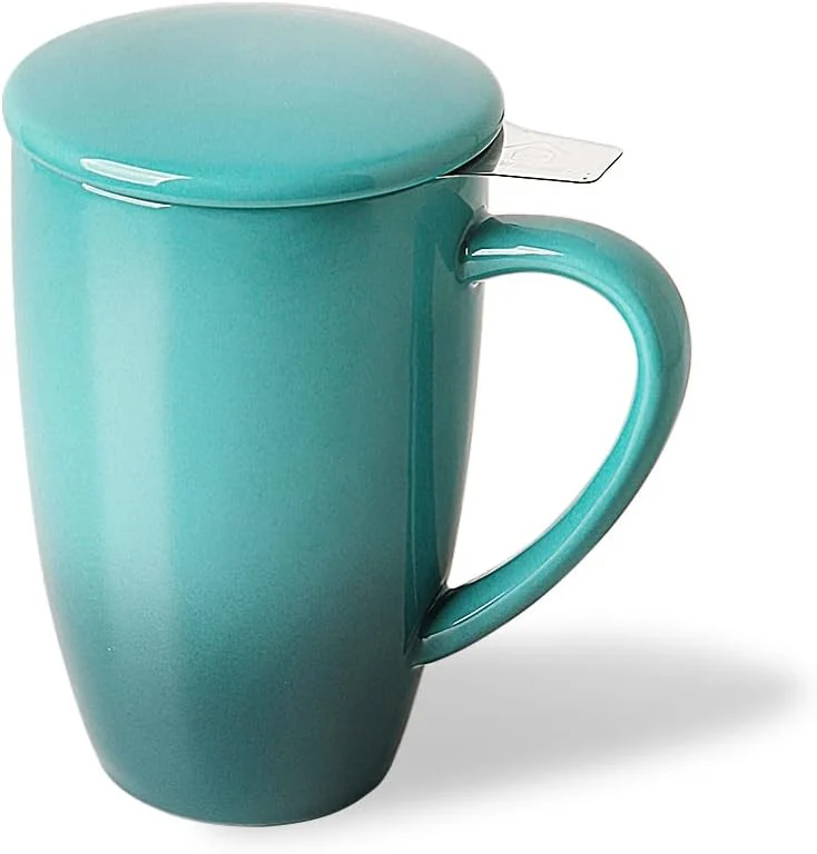 Durable Sweejar Porcelain Tea Mug with Infuser and Lid Teaware with Filter Loose Leaf Tea Cup Steeper Maker Elite