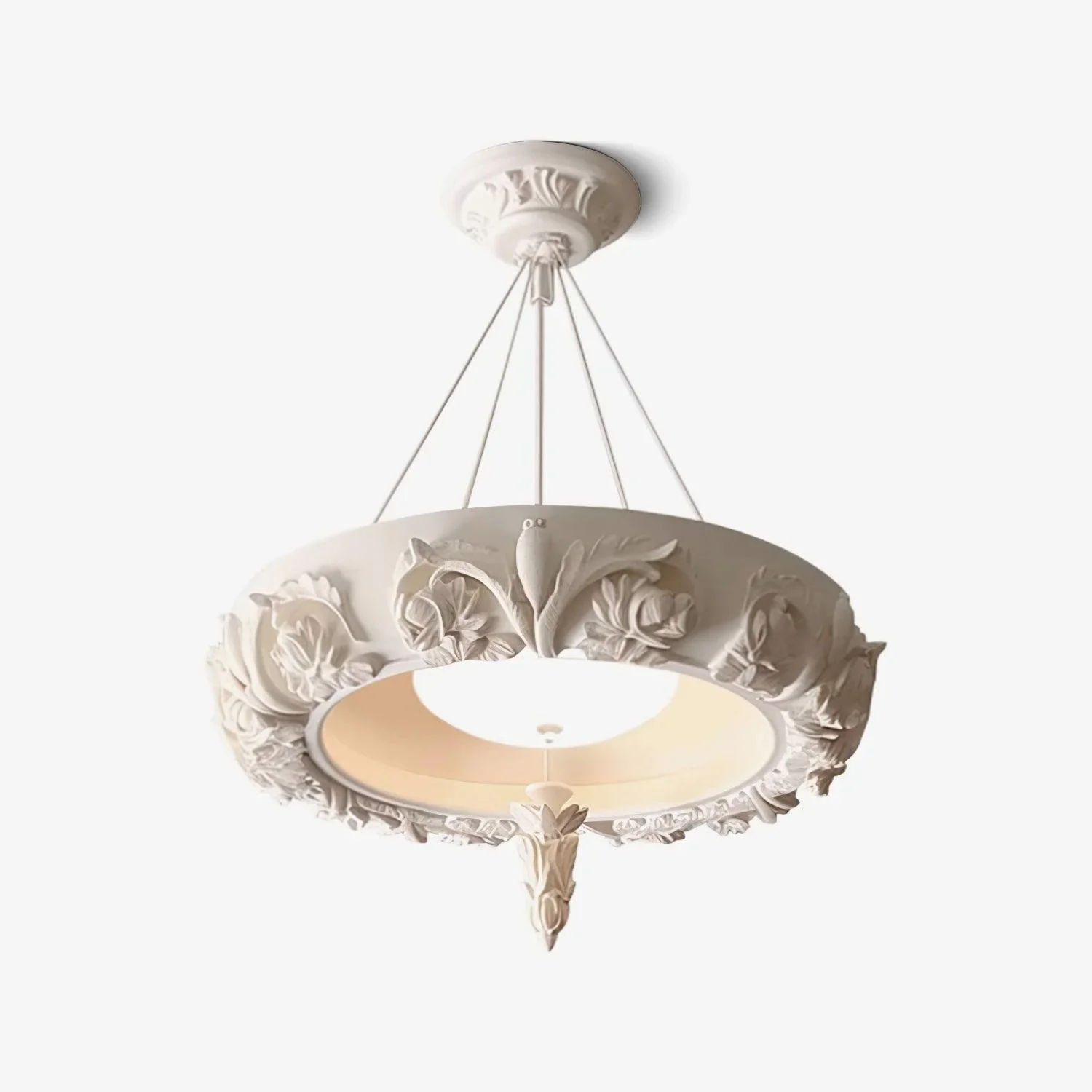 Durable Artistic White Plaster Chandelier Practical