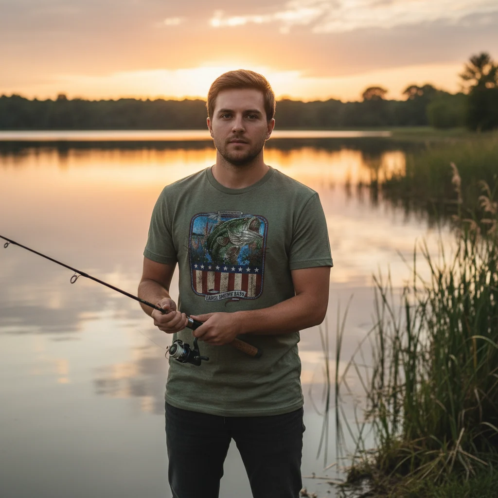 Natural American Bass Sign – T-Shirt Alabama Lake Gear Crafted