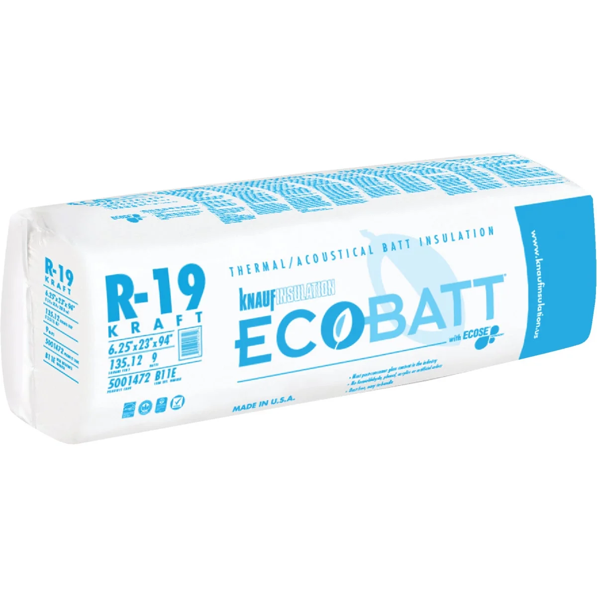 Relaxed Knauf R-19 23 In. x 94 In. Kraft Faced Batt Fiberglass Insulation 9 Count Official