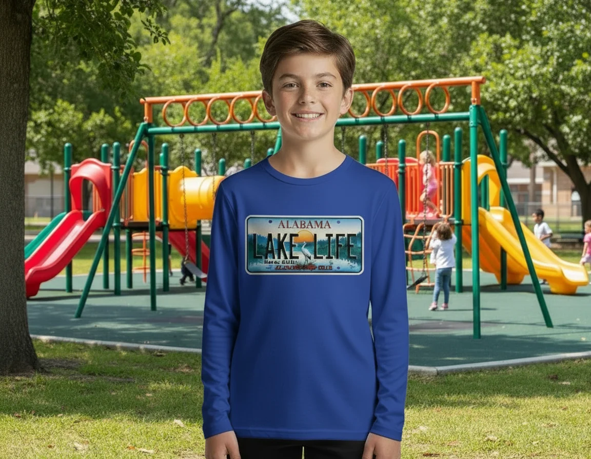 Fine Alabama Lake Life Tag Youth Shirts First-Class