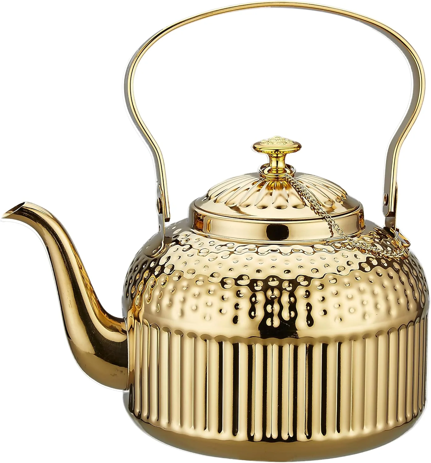 Natural SANQIAHOME Antique 1.8L 60 Oz Stainless Steel Teapot with Infuser Gold Reliable