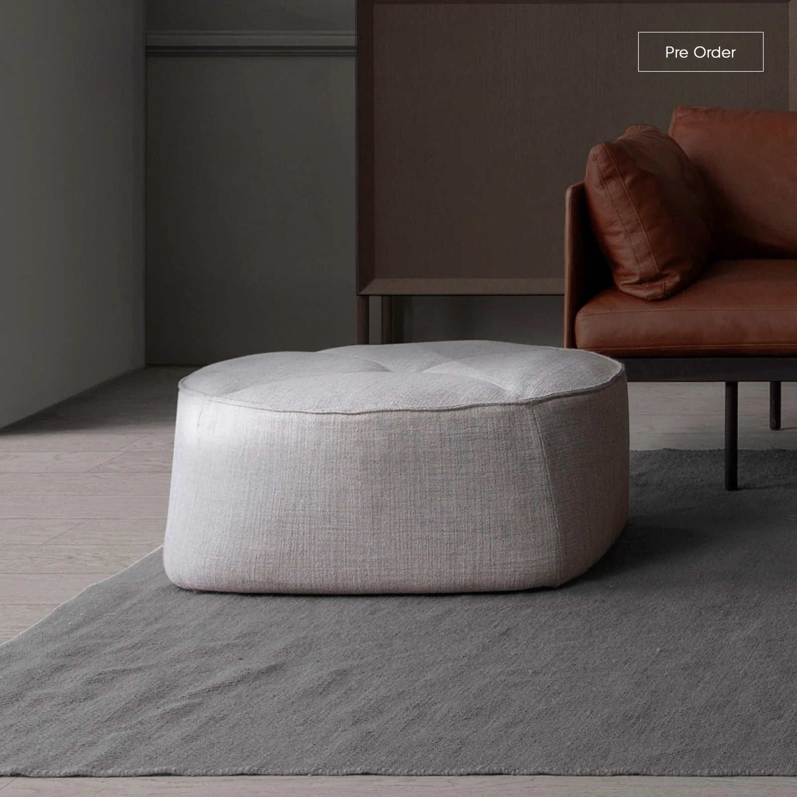 Excellent Arbor Ottoman Bespoke Fabric Leather 73cm Fashionable