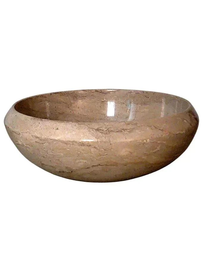 Minimalist Bathroom Sink of Sahara Beige Marble – 16 inches RoundMarble Bathroom Sink – 16 inches Round High-Quality