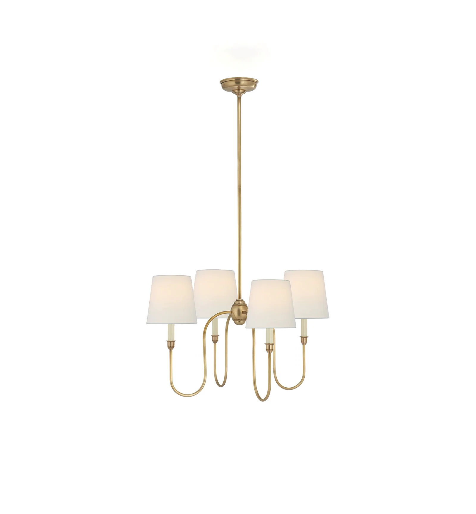 Verified Classic 4-Light Brass Chandelier with Shades Refined