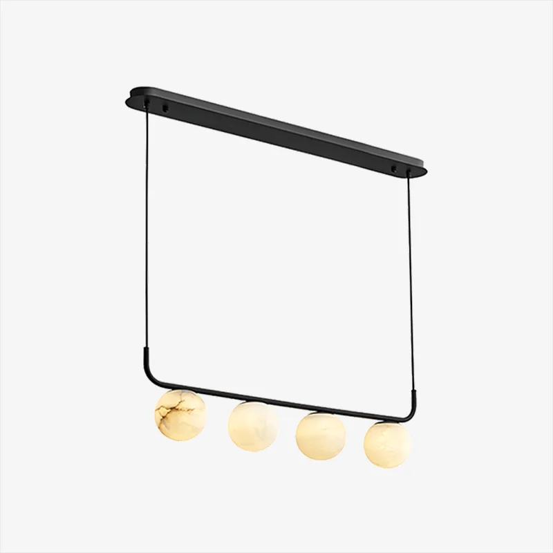 Contemporary Tribeca Rohr 5 Alabaster Pendant Lamp Solid