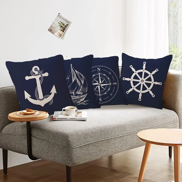 Contemporary Nautical Throw Pillow Covers Traditional