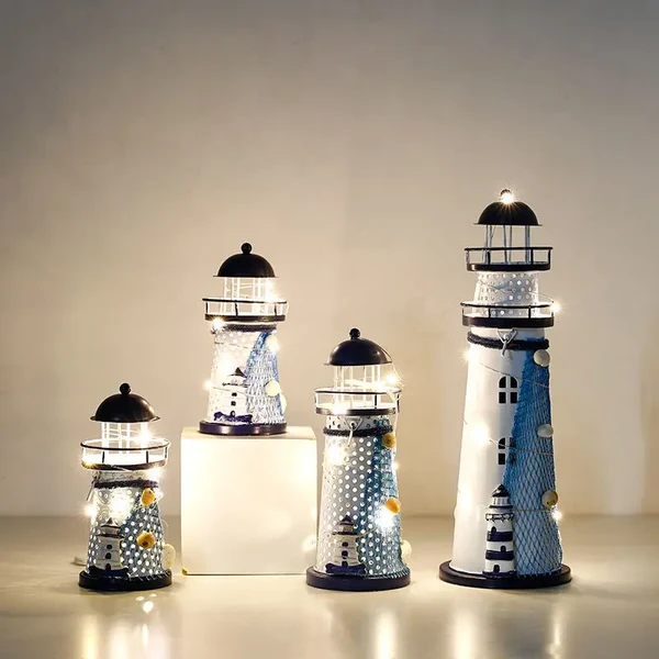 User-Friendly LED Nautical Lighthouse Decor Natural
