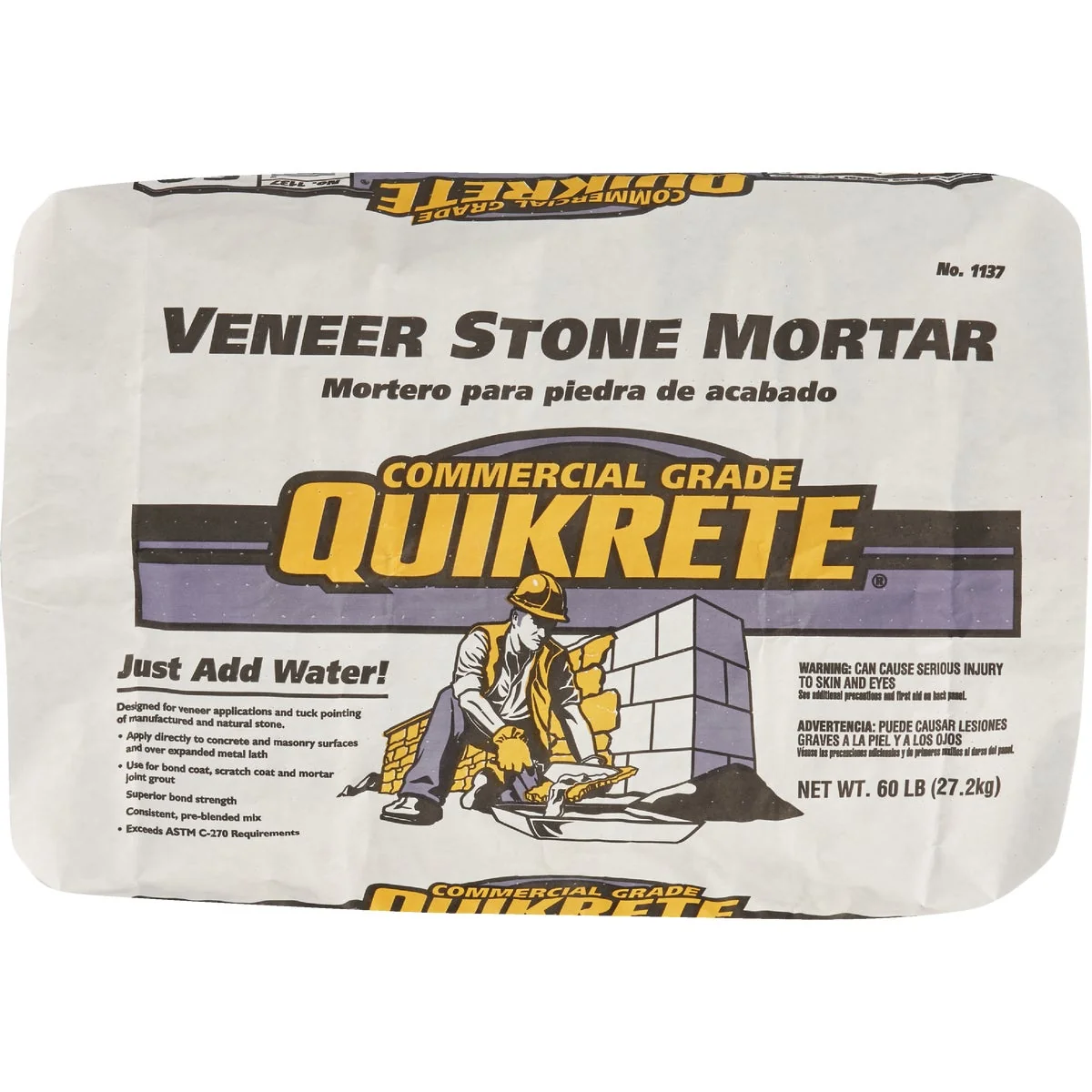 Consistent Quikrete 60 Lb. Gray Type S Veneer Stone Mortar Mix Optimized