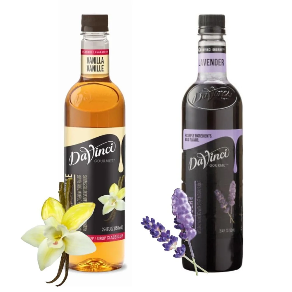 High-Quality DaVinci Gourmet Classic Syrup Bundle With Lavender Syrup and Vanilla Syrup Modern