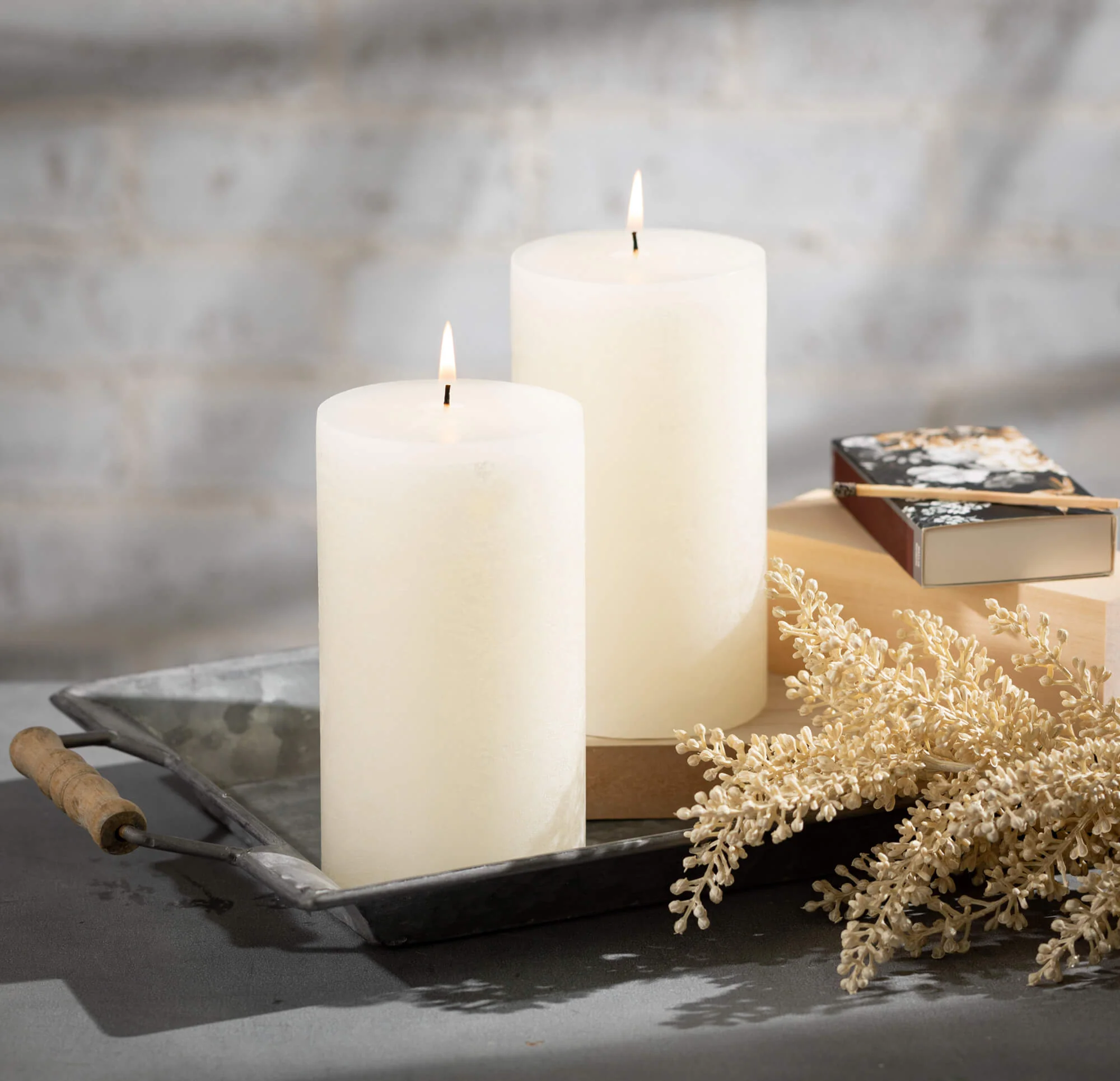 Versatile Timber Pillar Candles User-Friendly