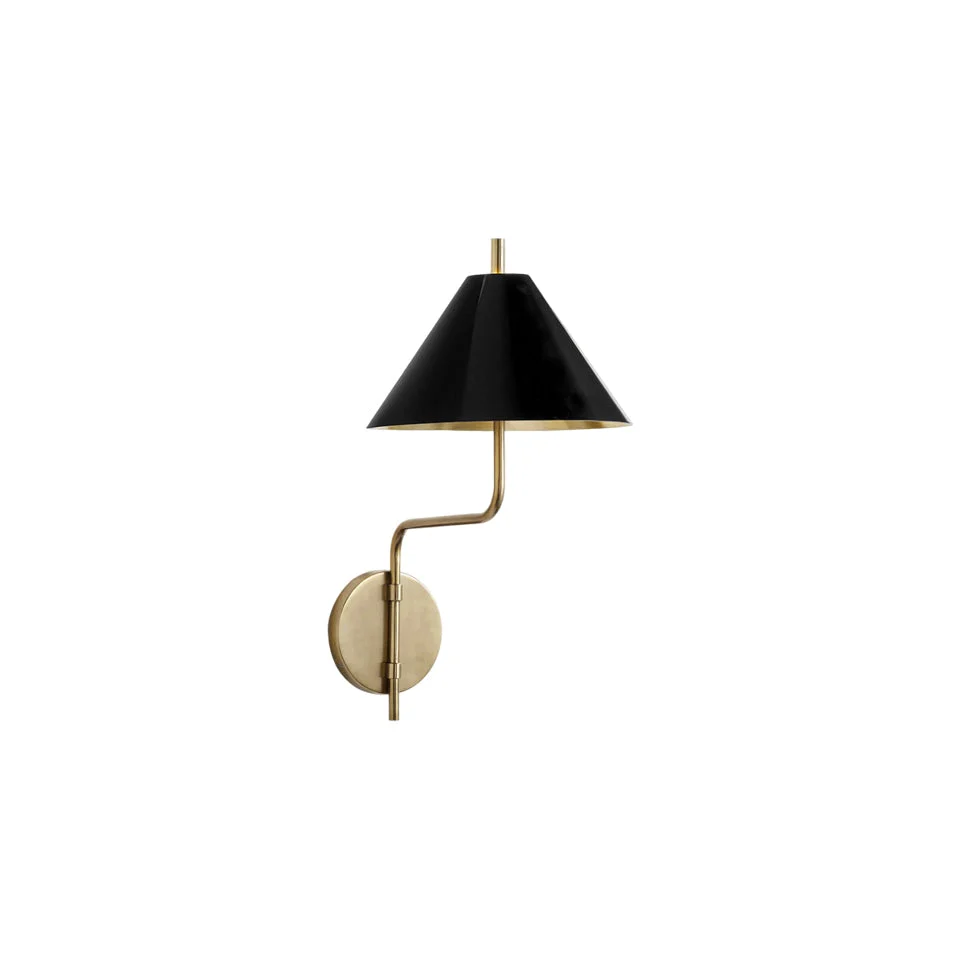 Exceptional Fabric Lampshade Brass Curved Wall Lamp Advanced