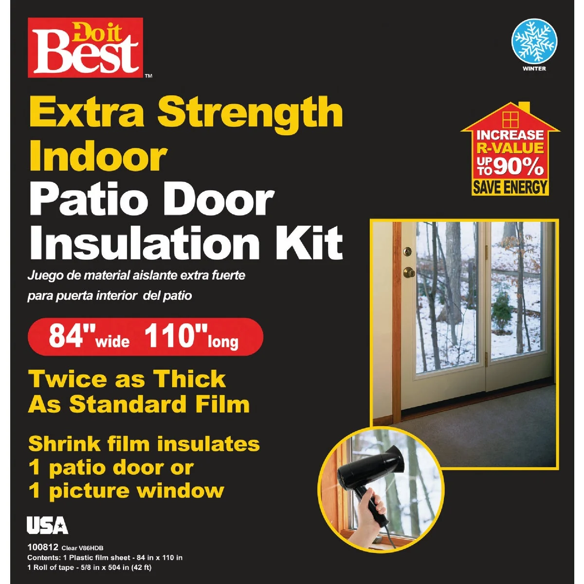 Exclusive Do it 84 In. W. x 110 In. L. Indoor Patio Door Window Shrink Film Detailed