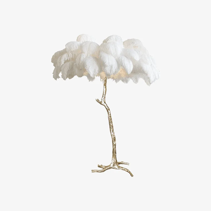 Fashionable Colorful Ostrich Feather Floor Lamp Green