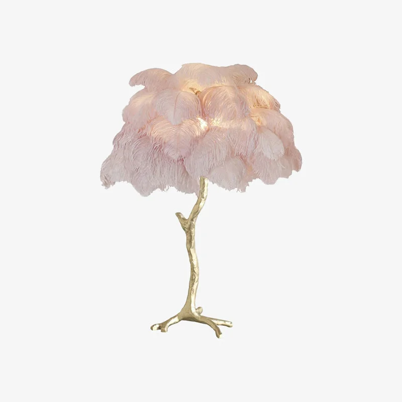 Superior Colorful Ostrich Feather Table Lamp Efficient