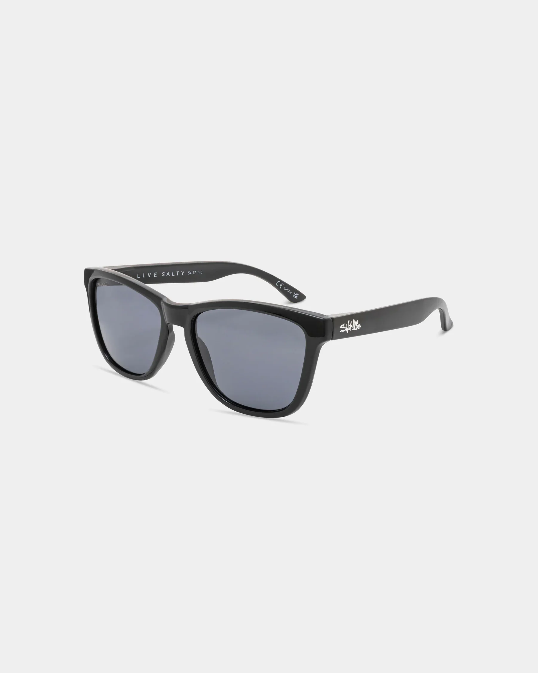 Durable Salt Life Sunglasses Shiny Black Exterior Satin Black Interior Frame Smoke TAC Polarized Lens SL-001-000108 Contemporary