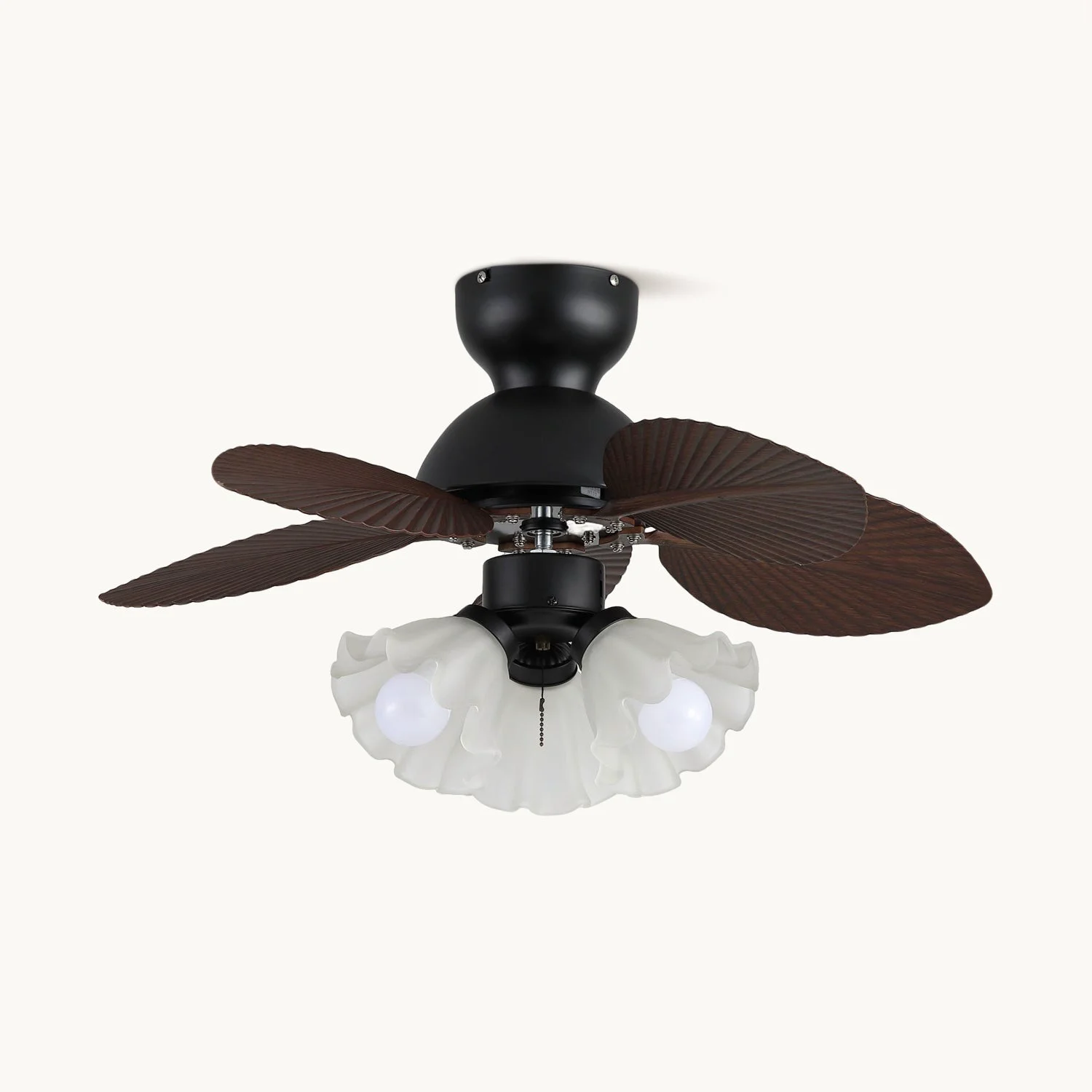 Reusable Tropica Palm Ceiling Fan Light Contemporary