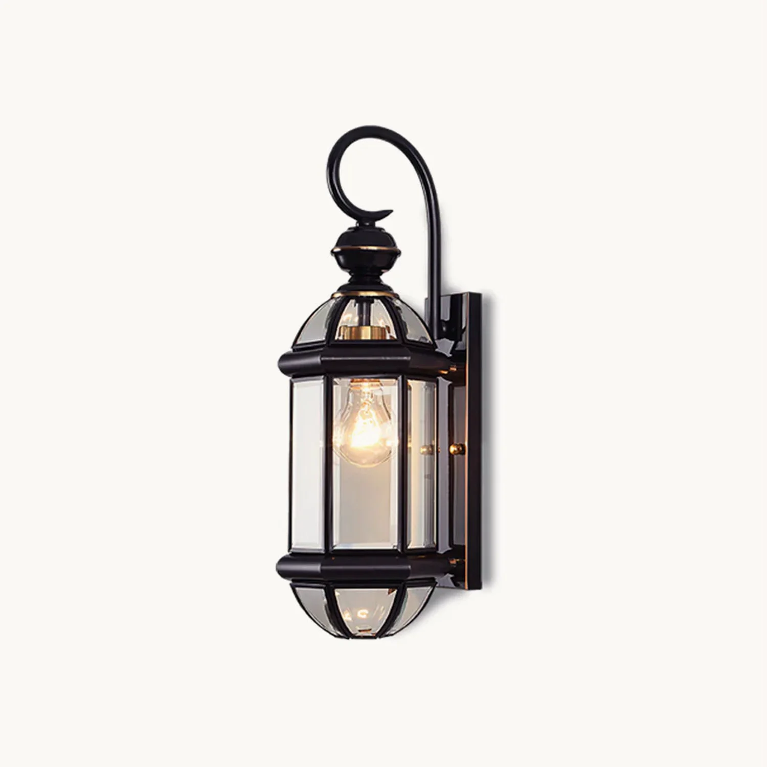 Lightweight Retro Brass Outdoor Wall Lamp Safe