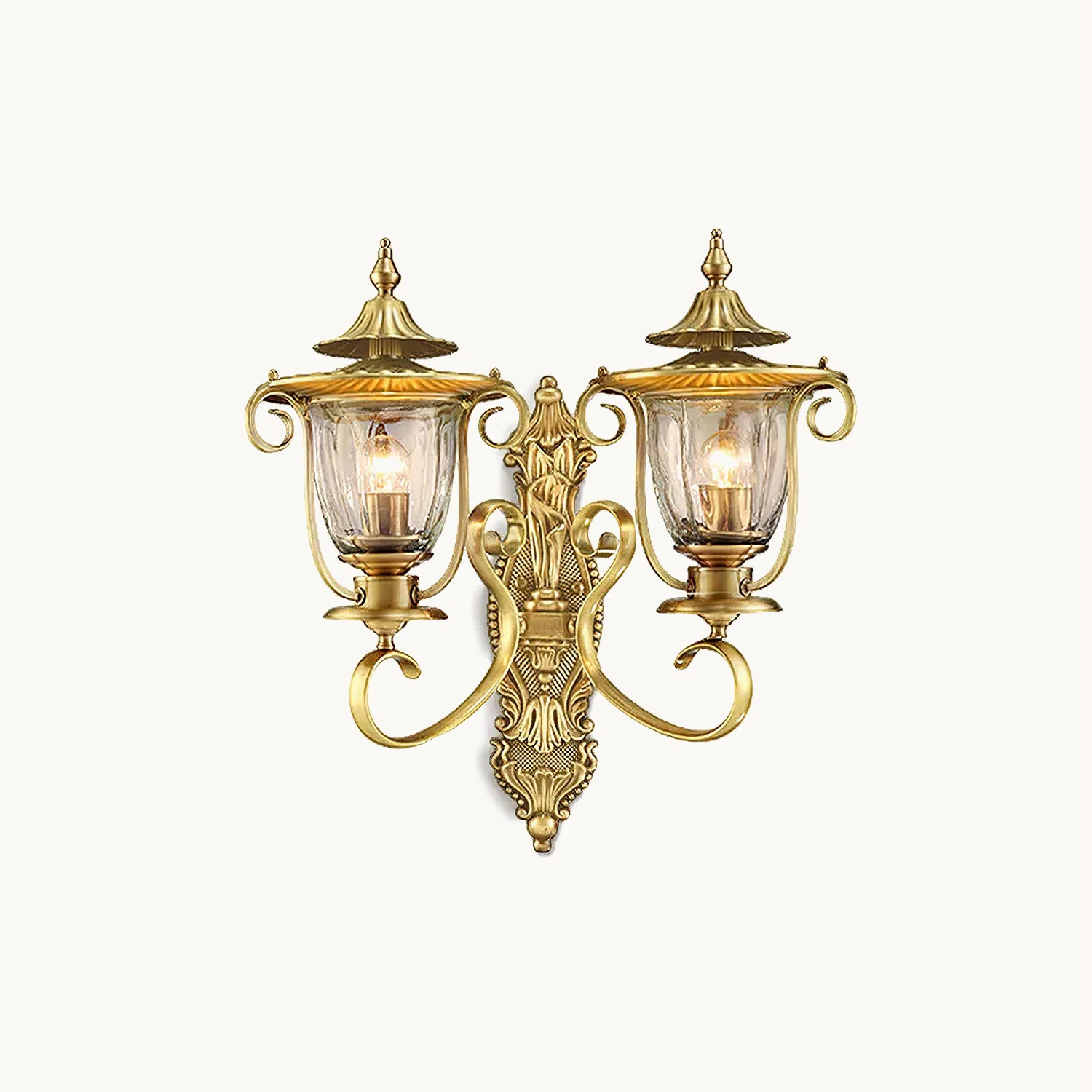 Expertly Made European Style Palace Brass Wall Lamp Pure