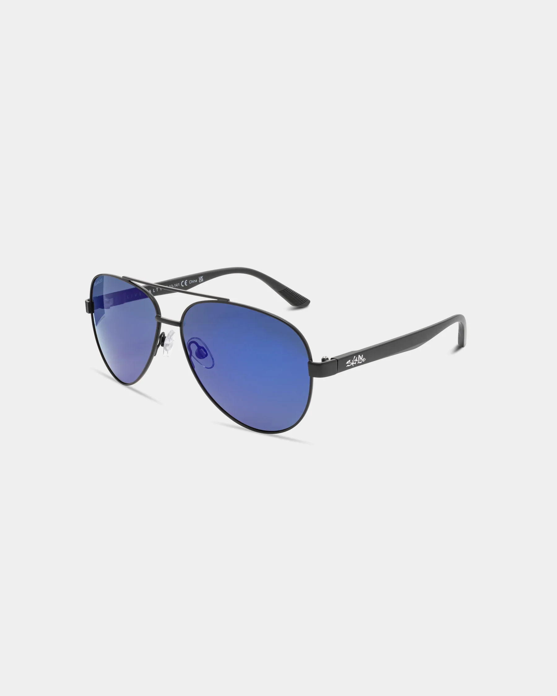Soft Salt Life Sunglasses Satin Black Frame Smoke w Blue Mirror TAC Polarized Lens SL-009-010168 Secure