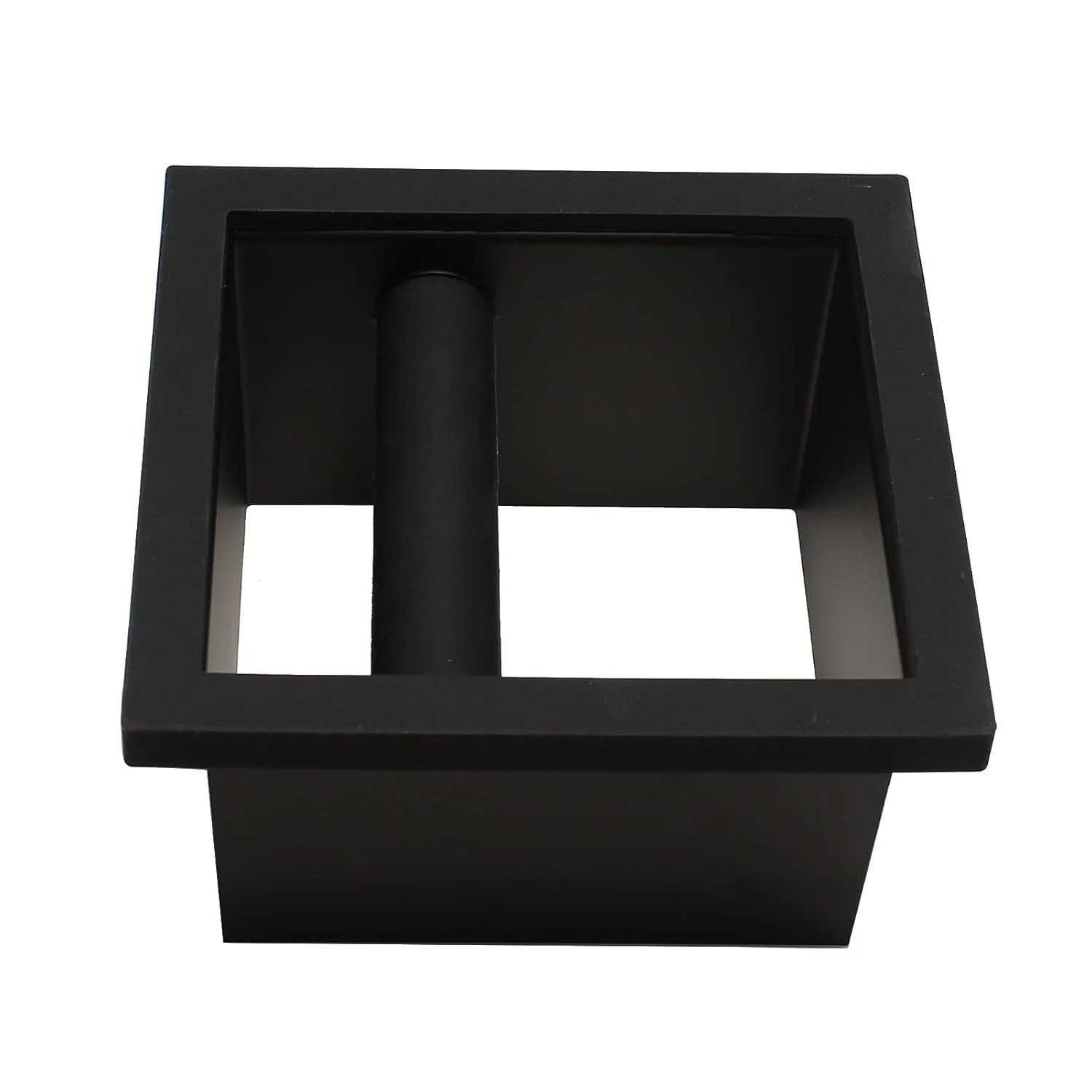 Versatile Espresso Coffee Ground Knock Box Chute Built-in Desktop Waste Bucket Stainless Steel Bottomless Knocking Residue Box Rectangle Smooth