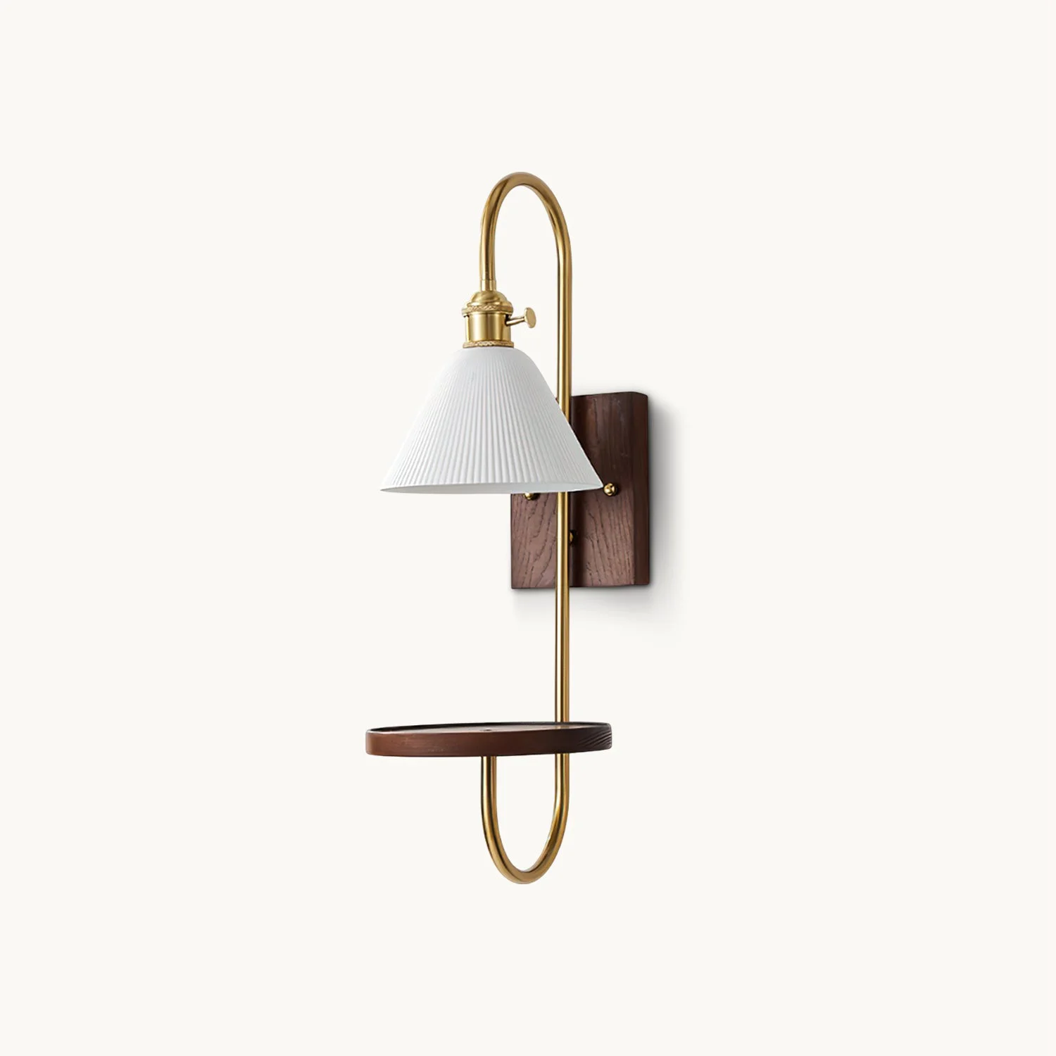 Sustainable Walnut Shelf Wall Sconce High-Grade
