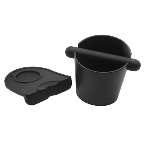 Comfortable 5inch Knock Box Espresso Knock Box Silicone coffee Tamper Mat Espresso Machine Accessories Set of 2 with Removable Knock Bar and Anti First-Class