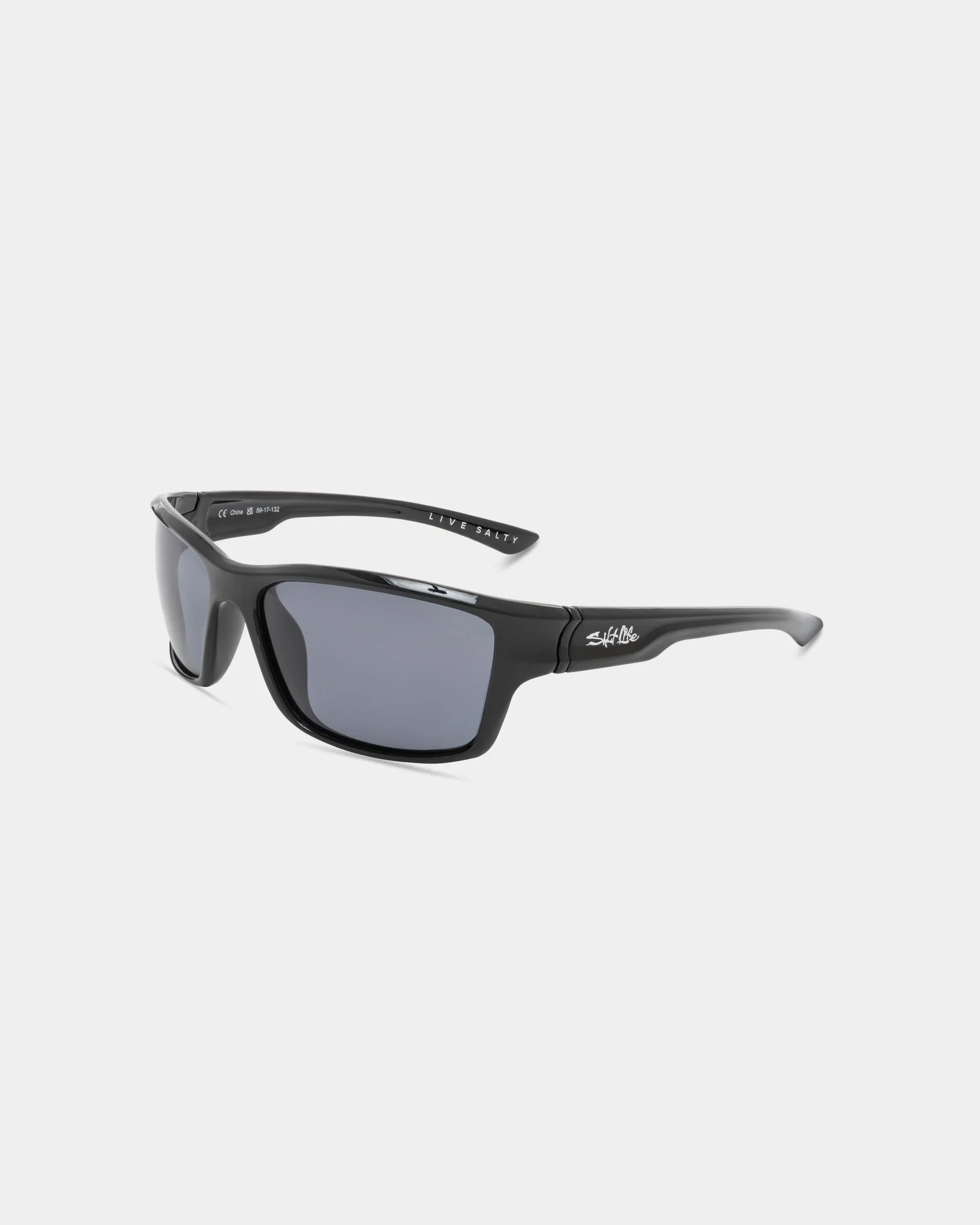 Green Salt Life Sunglasses Shiny Black Frame Smoke TAC Polarized Lens SL-017-000008 Professional