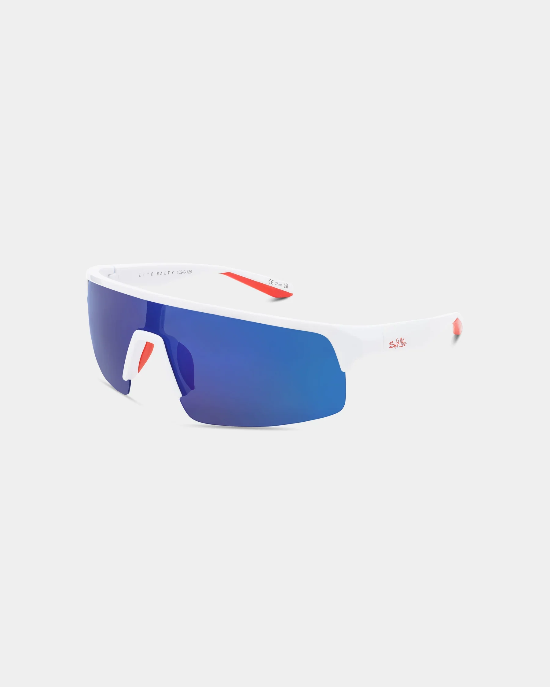 Long-Lasting Salt Life Sunglasses Shiny White Frame Smoke w Blue Mirror TAC Polarized Lens SL-028-106268 Minimalist