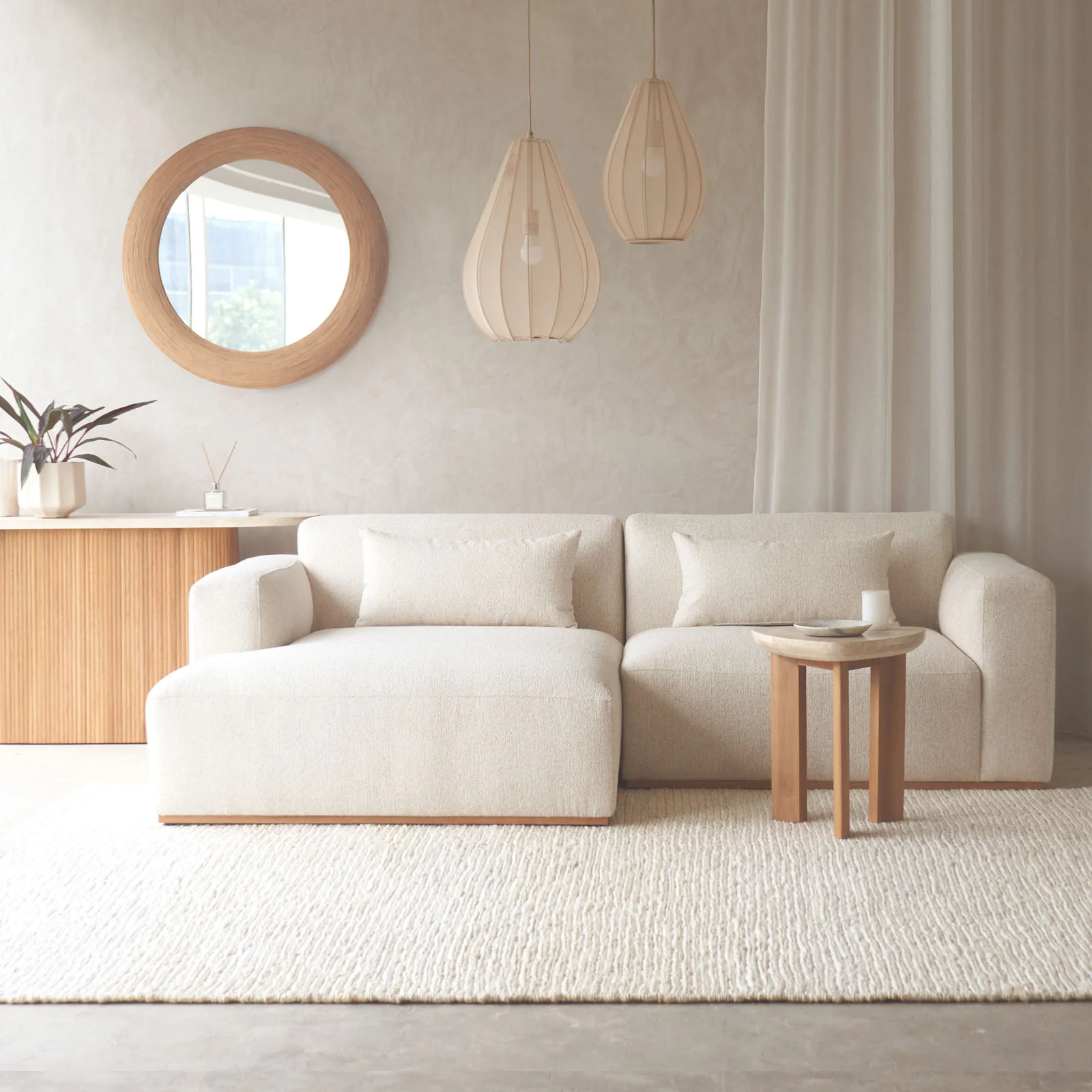 Sustainable Komo Modular L Shape Sofa Alabaster 242cm Genuine
