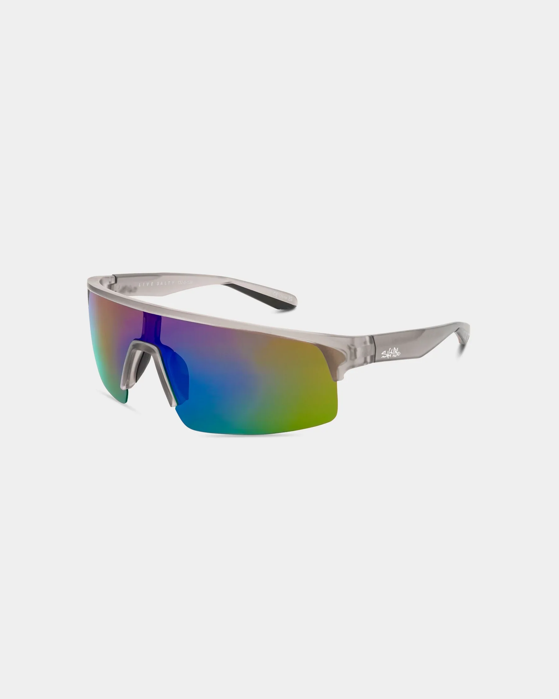 First-Class Salt Life Sunglasses Satin Crystal Grey Frame Brown w Green Mirror TAC Polarized Lens SL-028-171726 Pure