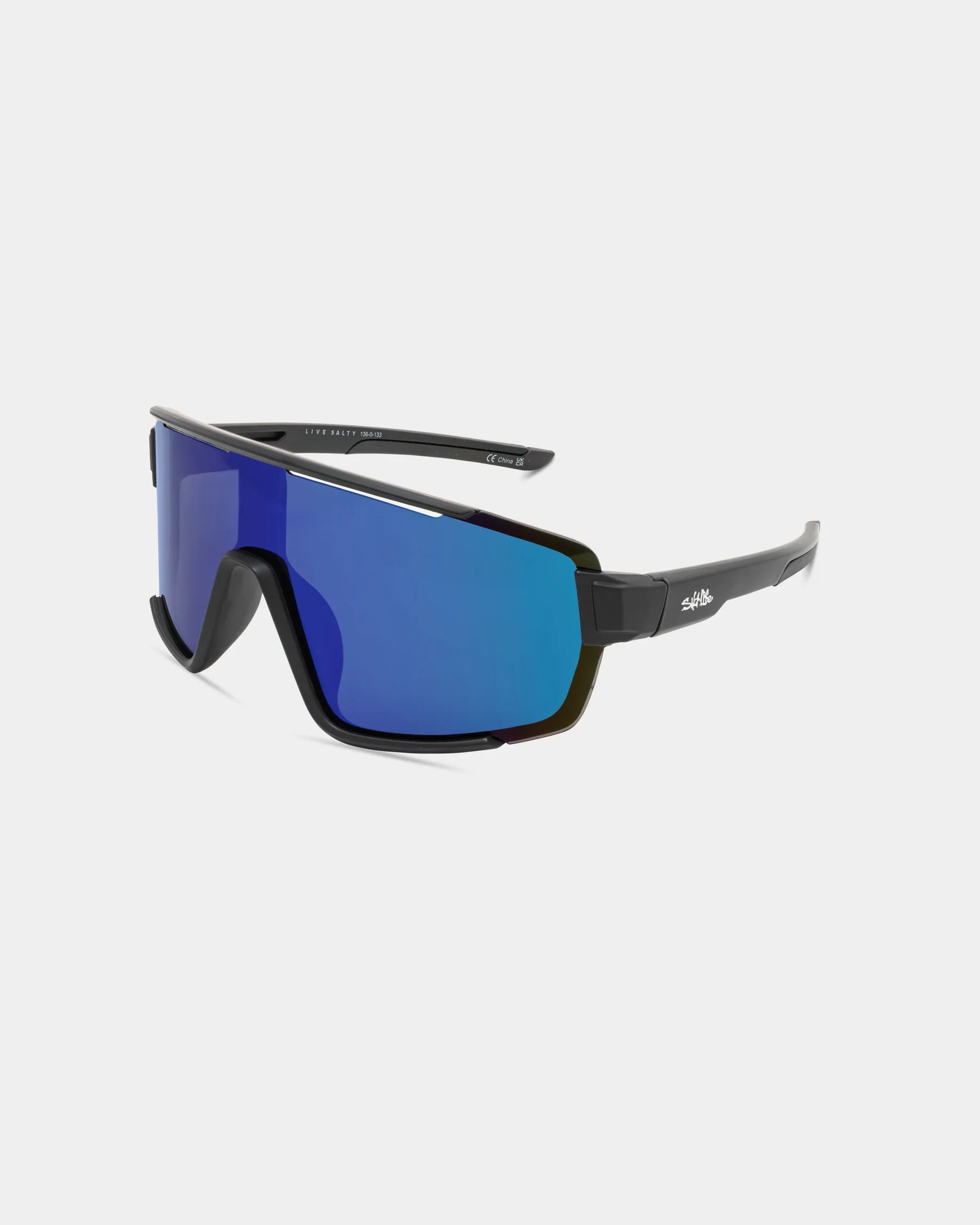 Modern Salt Life Sunglasses Satin Black Frame Smoke w Blue Mirror TAC Polarized Lens SL-029-010168 Exclusive