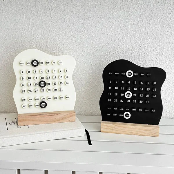 Long-Lasting Wooden Perpetual Dot Calendar Environmentally Friendly
