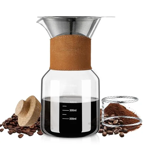 Easy-to-Use Pour Over Coffee Maker with Double High-Grade