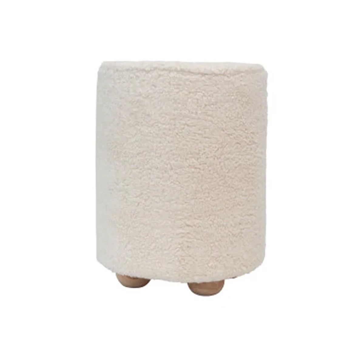 High-Quality Boucl Upholstered Pouf Excellent