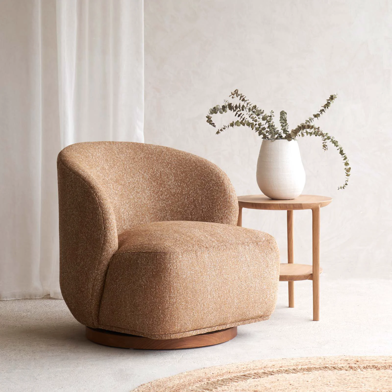 Exceptional Sienna Fabric Swivel Armchair Amber Green