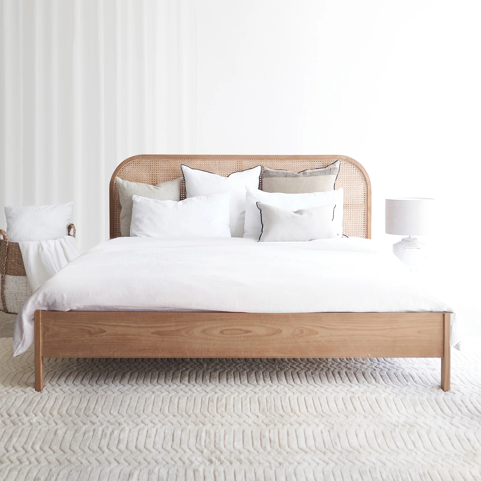 Clean Luna Bed Frame Teak – Natural Without Footboard Smooth