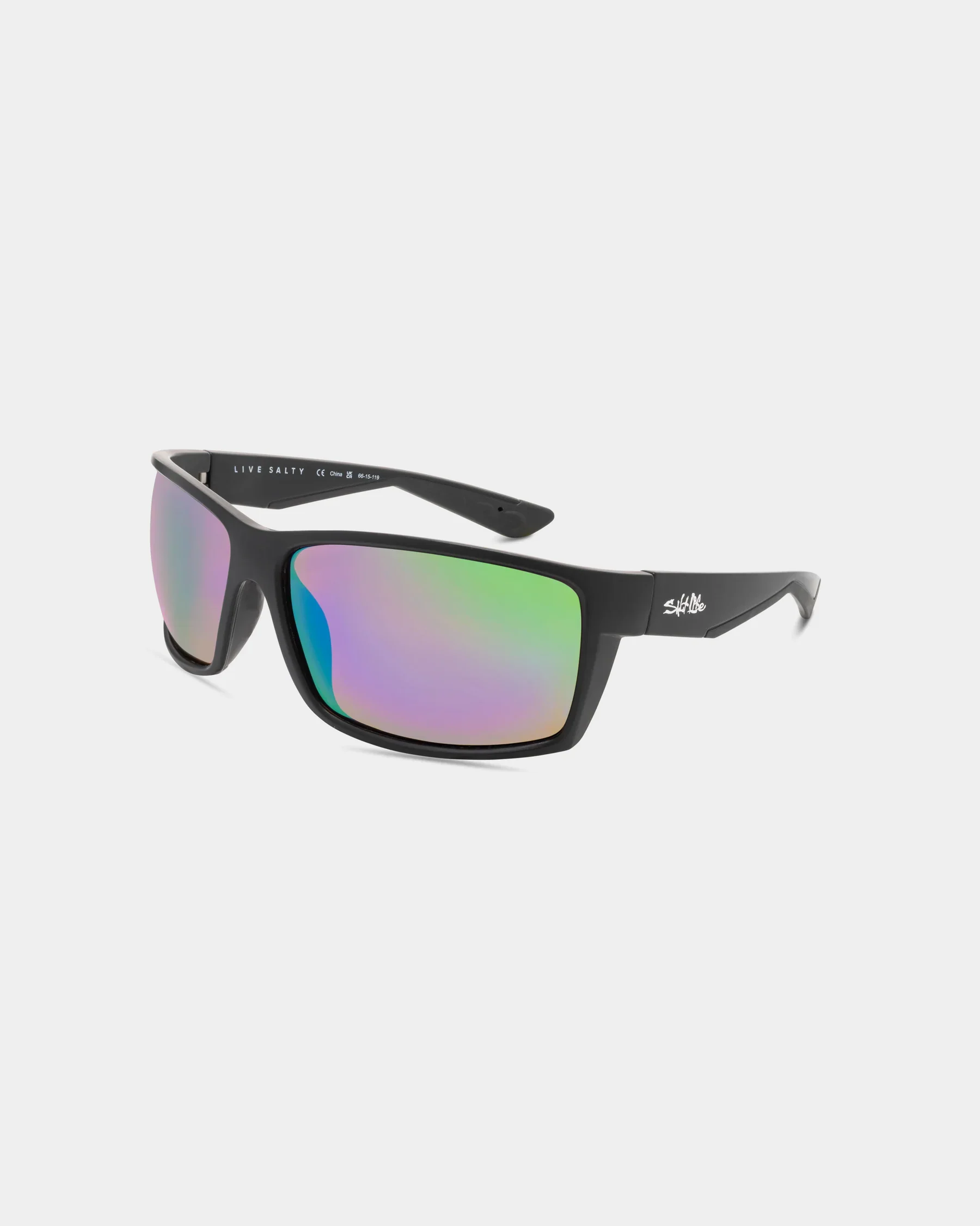 Soft Salt Life Sunglasses Satin Black Frame Brown w Green Mirror TAC Polarized Lens SL-021-010126 Safe