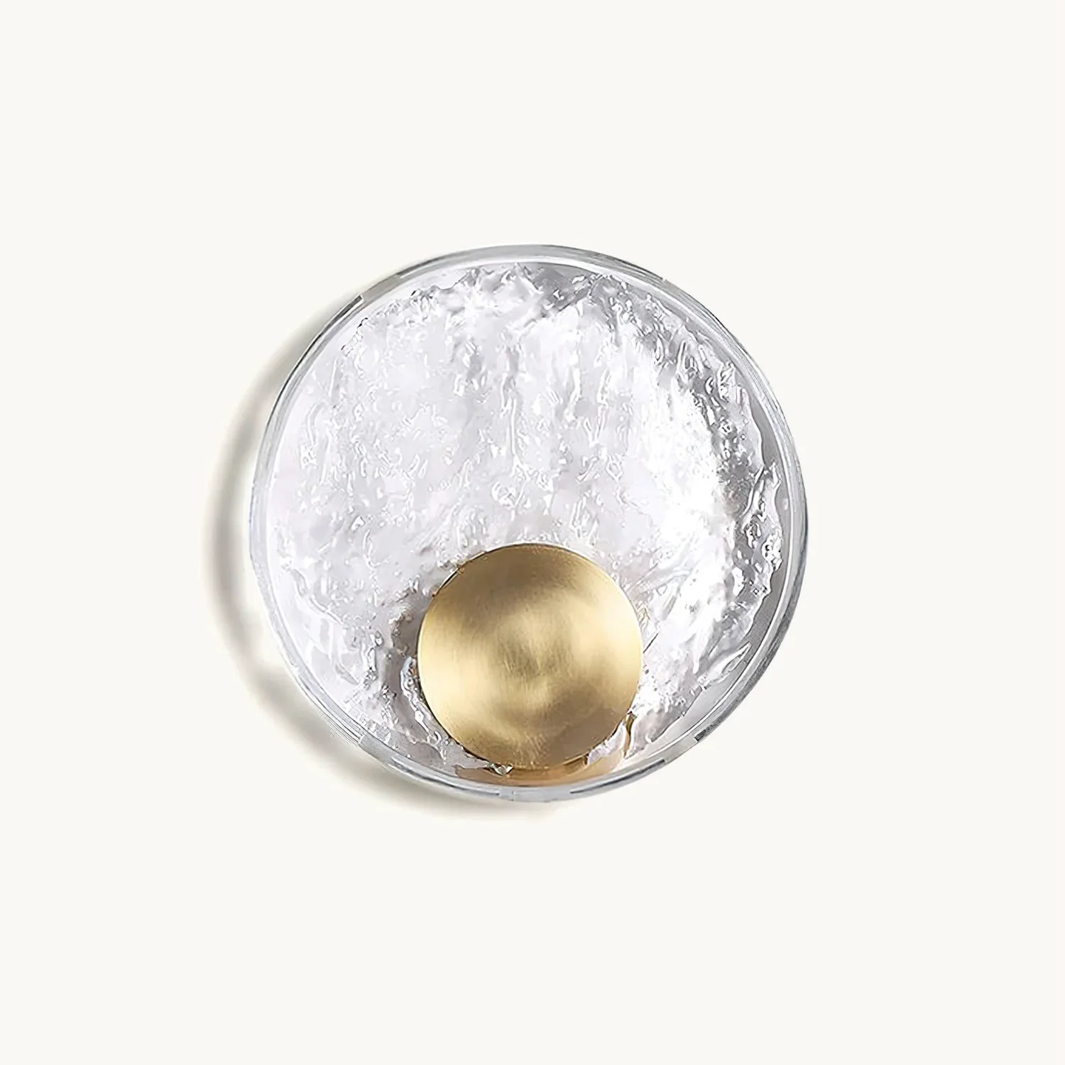 Detailed Brass Round Glass Wall Light Soft