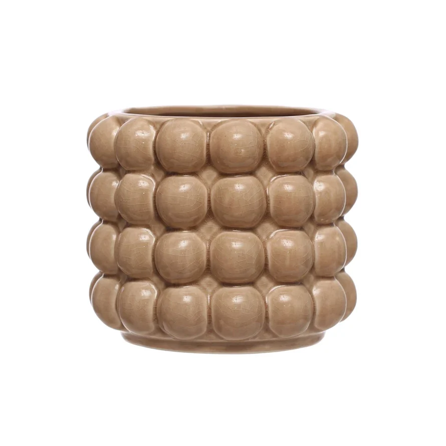 Quality Stoneware Planter w Raised Dots Advanced