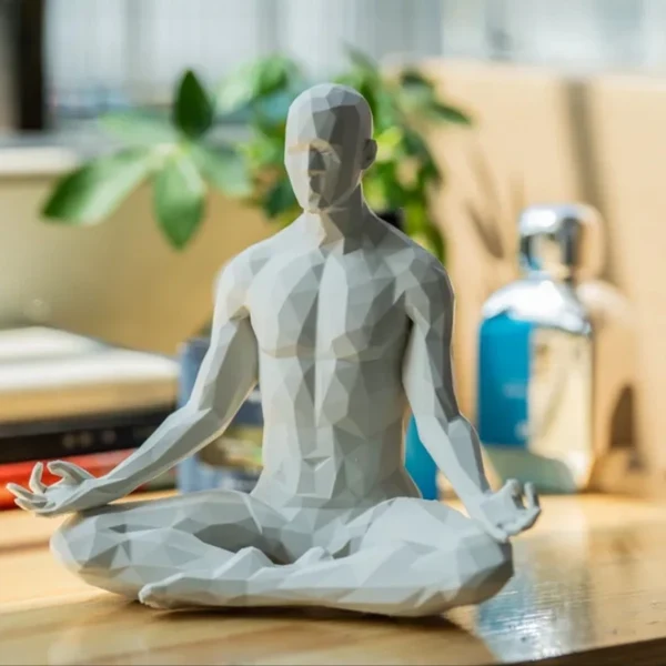 Elegant 3D Printed Meditating Man Statue Prestigious