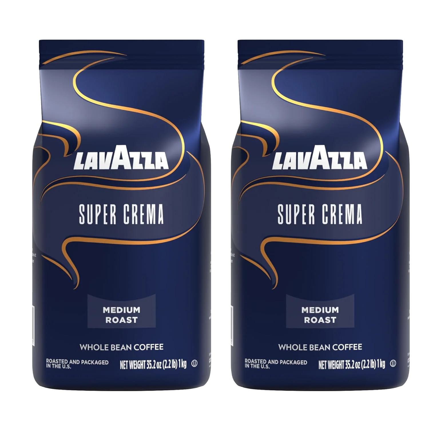 Outstanding Lavazza Super Crema Espresso medium roast Whole Bean Coffee 2.2-pound Bag 2-pack Minimalist