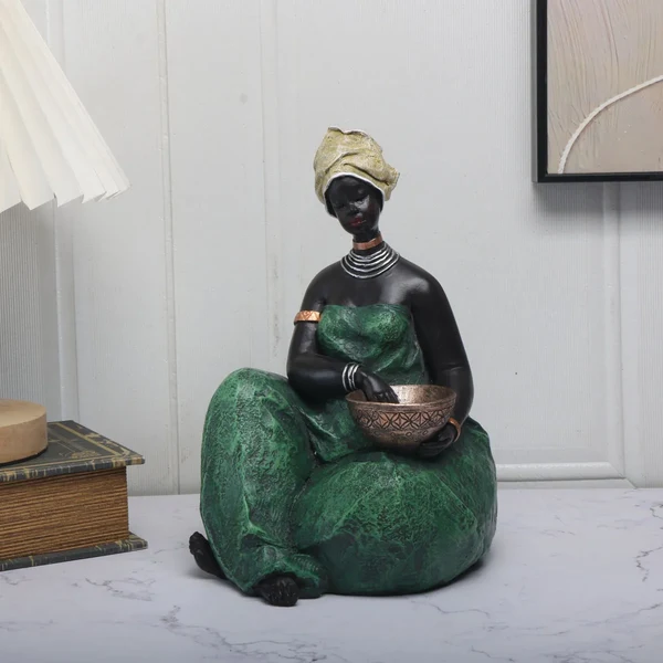 Certified The Serene Spirit African Woman Figurine Secure