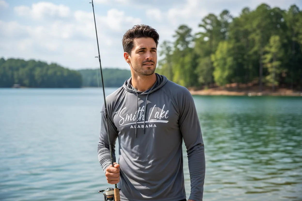 Modern Smith Lake Solid Hooded Long Sleeve Rashguard Shirt UPF 50 Surf Mentality Versatile