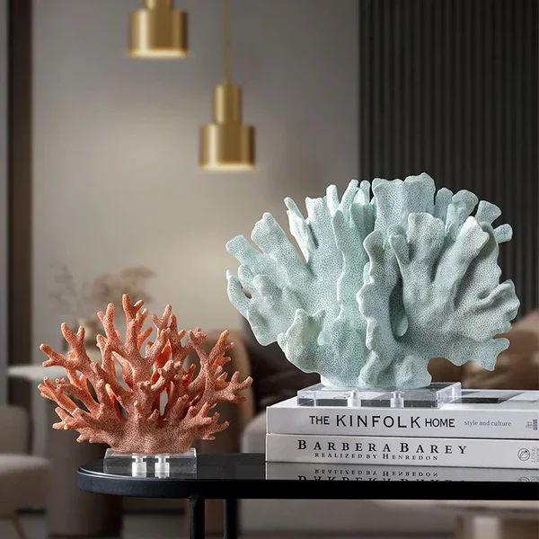 Unique Decorative Faux Coral Sculpture on Crystal Base Versatile