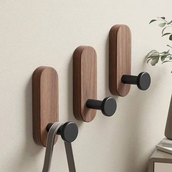 Efficient No-Drill Nordic Wood Wall Hooks Fine Crafted