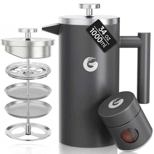 High-Quality French Press Coffee Maker 34 oz Advanced
